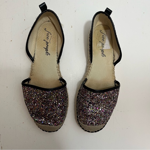 Free People Paradise Espadrille Glitter Gladiators - Size 37 - Picture 2 of 7